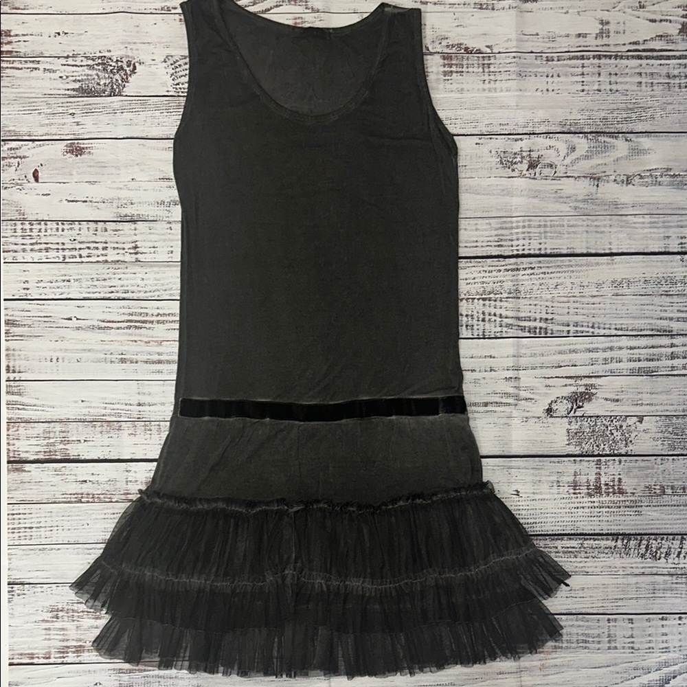 ISABEL TAVARES Black Ruffled Tiered Mini Dress Sz. S/M - Picture 1 of 8